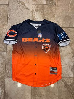 Men's Chicago Bears Pro Standard Navy/Orange Ombre Mesh Button-Up Jersey Size Large