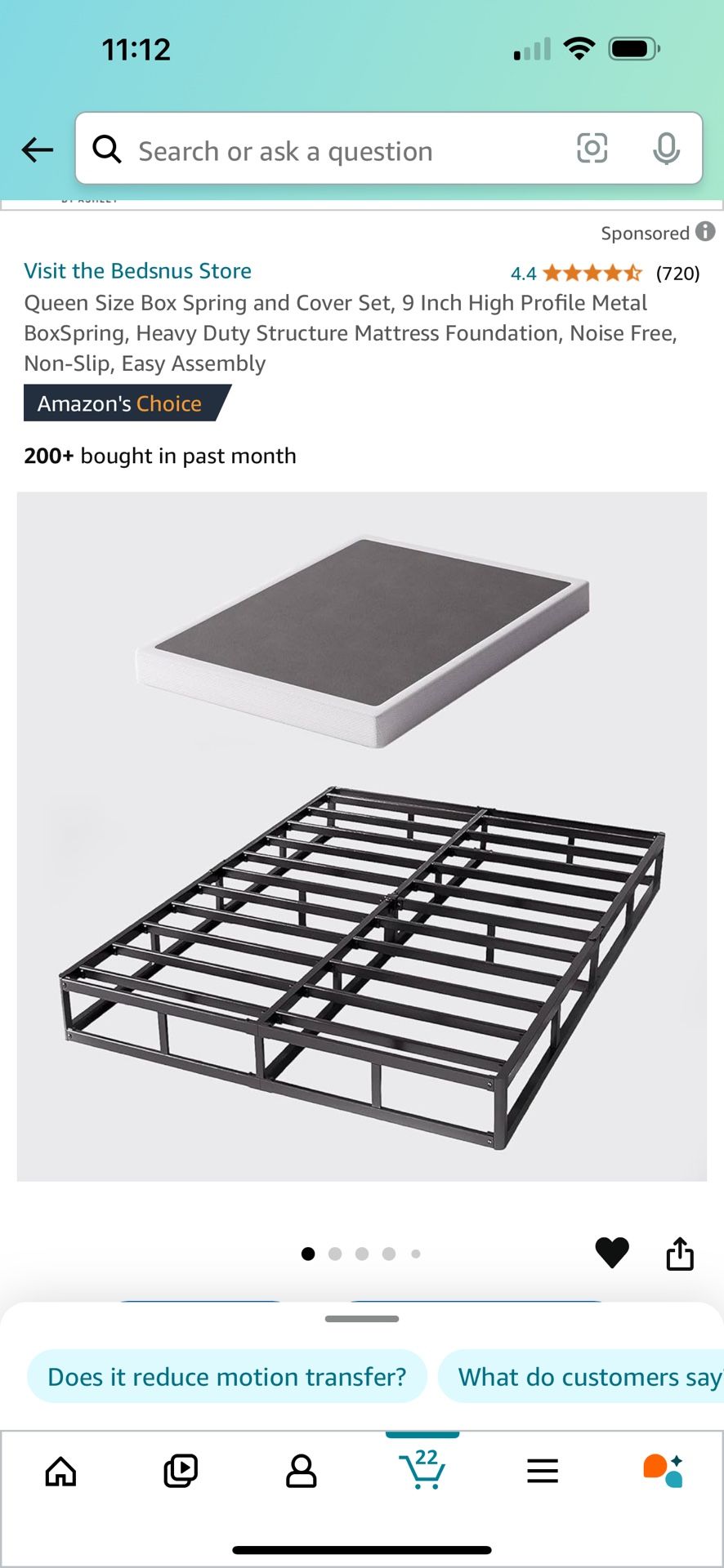 Queen Size Metal Box Spring - 9 Inch High Profile
