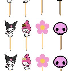 My Melody With Kumori Birthday Cupcake Toppers