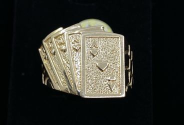 $1375 Yellow Gold Playing Cards Ring