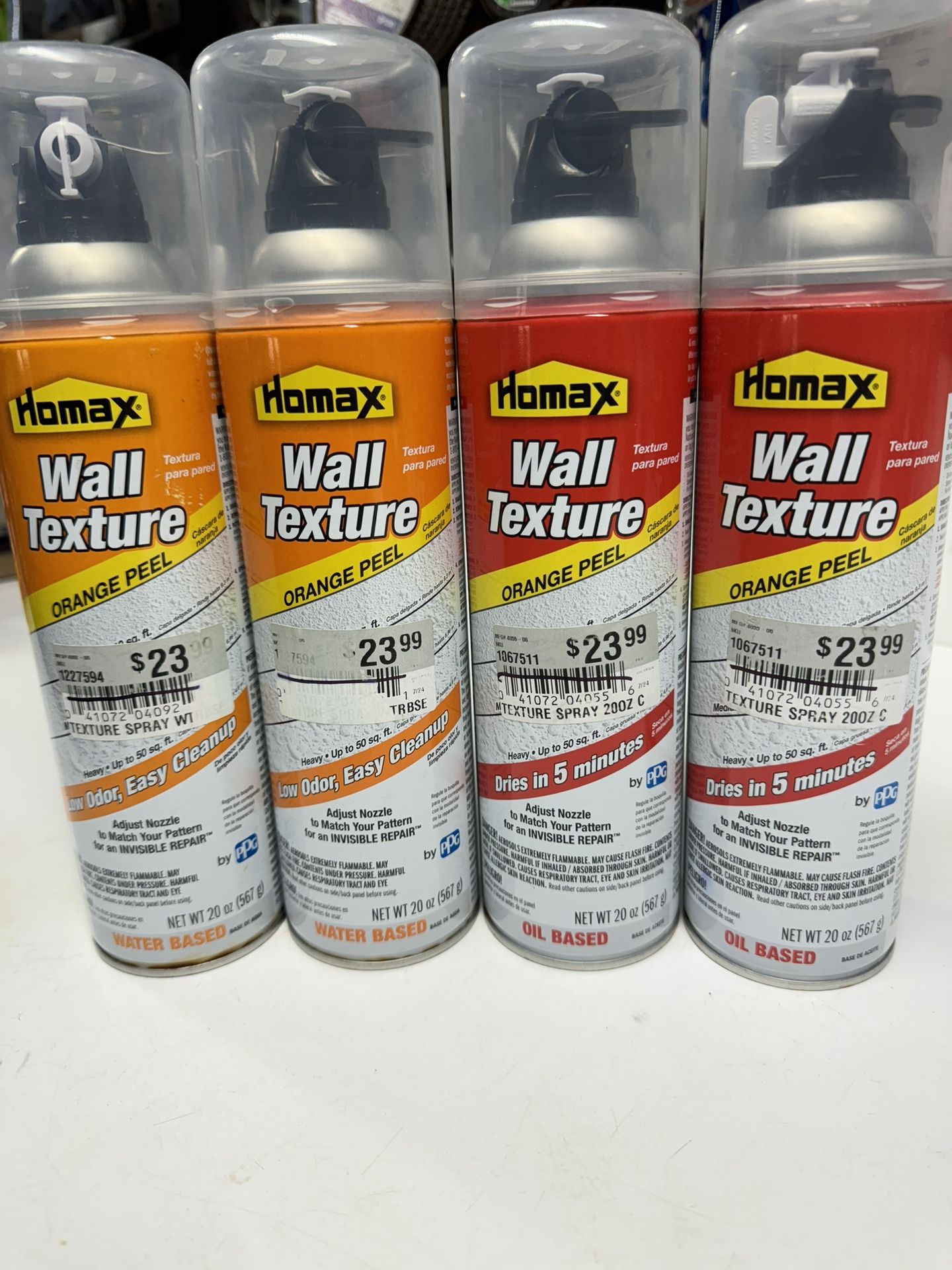 (4) New Homax Wall Texture Orange Peel 20oz. $15 Takes All. Must Pickup