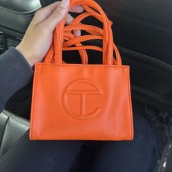 orange telfar purse 
