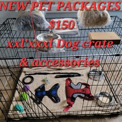Brand New In Box XXL'XXXL Dog Crate 2 Door Folding With Tray Dog Kennel Up To 125lbs $100/ New Pet Package $150 See Details Below Jaula De Mascota 