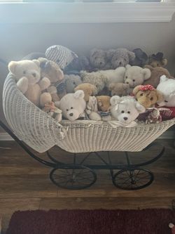 Antique White Wicker Stroller