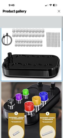 Tattoo Ink Mixer High Speed Color Mixer Automatic Mixing Machine Adjustable Power Electric Ink Mixer Set with 40 Color Cups, 200 Mixing Sticks