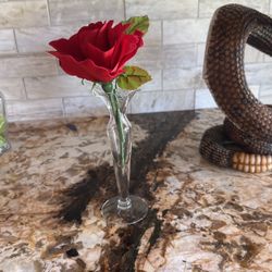 7 Inches One Flower Vase Crystal 