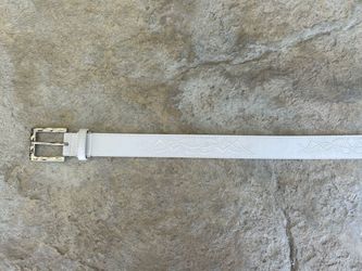 White Leather Belt