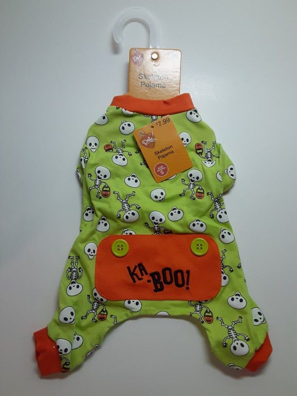 LAST ONE! Brand New Glow In The Dark Halloween Skeleton Lightweight Cotton Dog Puppy Pet Pajamas Onesie