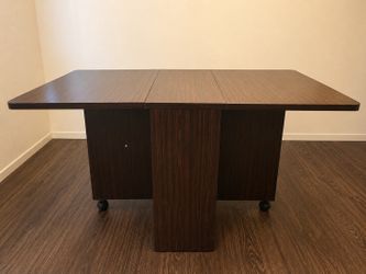 Kitchen Table / Foldable/ Inner Shelves Within