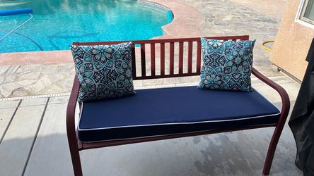 Outdoor Bench with Memory Foam Cushion