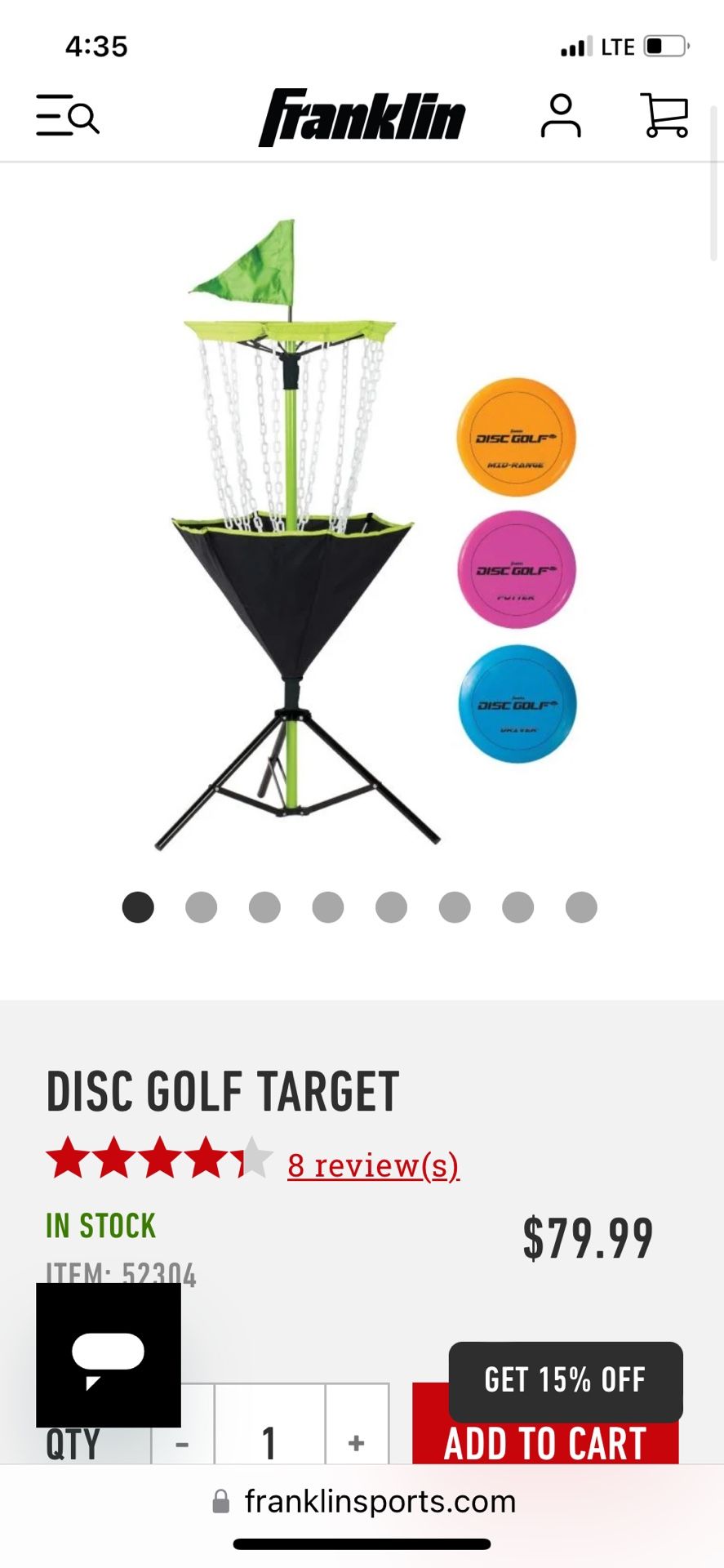 set of (2) franklin disc golf targets