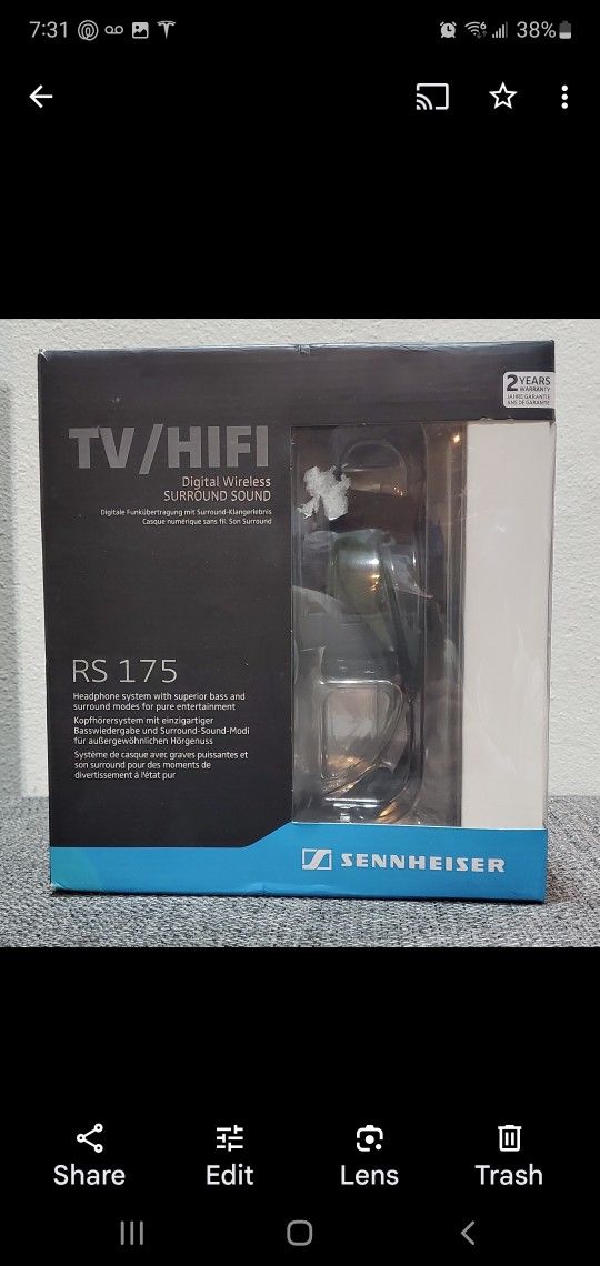 Sennheiser RS 175 Digital Wireless Headphones- BRAND NEW