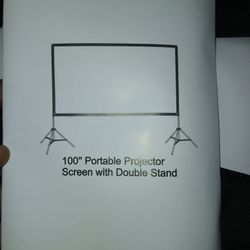 Portable Projector Screen and Stand, 100 inch Outdoor Projector Screen, 16:9 4K HD Movie Screen, Support Double Sided Projection