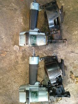 Two used Metabo HPT NV45AB2 coil roofing nailers