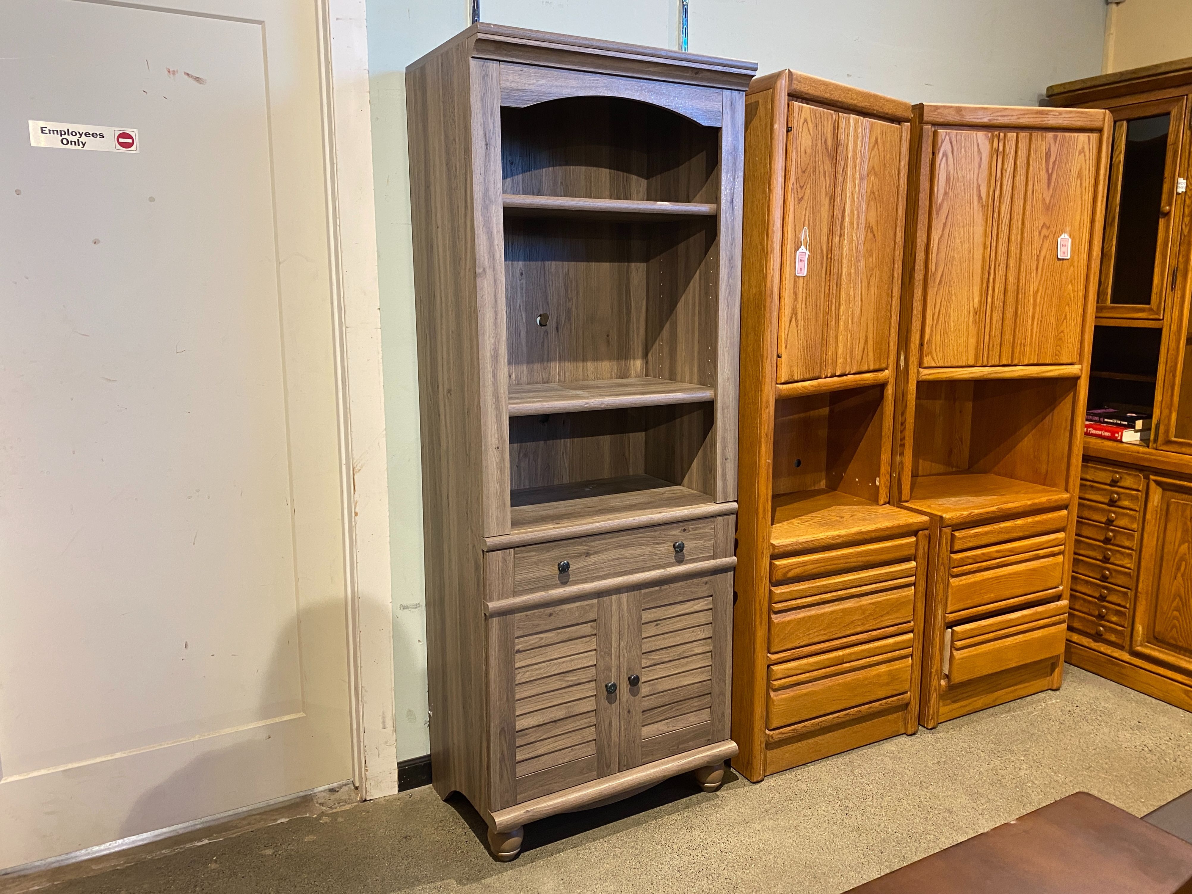 Warm Grey Adjustable Shelf Storage Cabinet