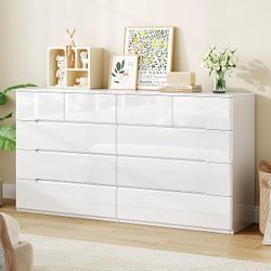 ZORPLIX 10 Drawer White Dresser
