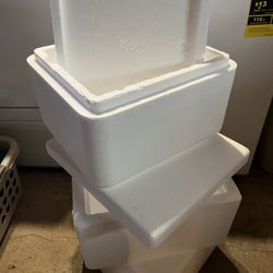 ASSORTED SIZED STYROFOAM COOLERS (READ DESCRIPTION)