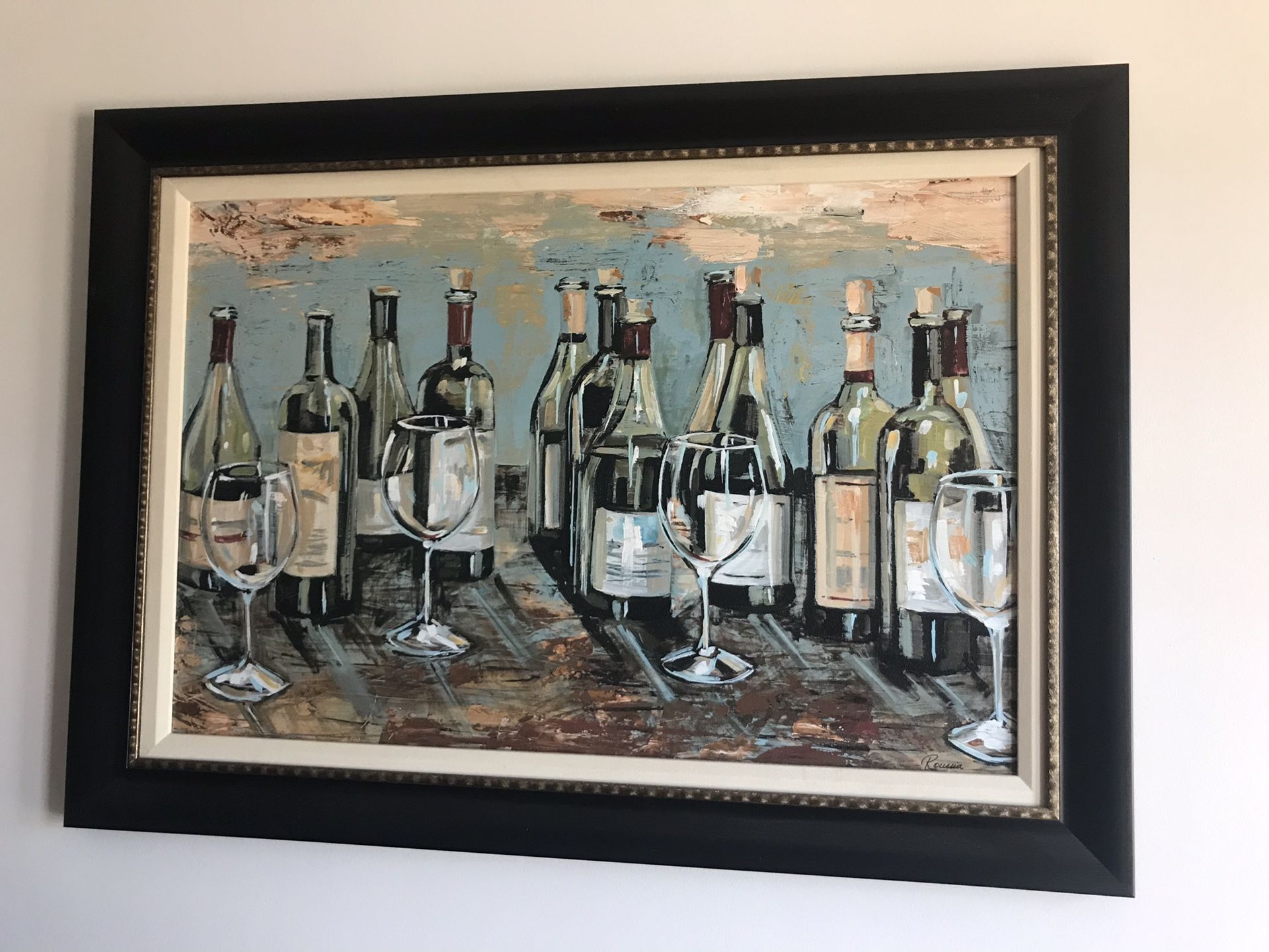 Wine wall art with frame
