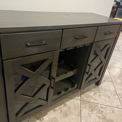 Large Dark Wood Wine Cabinet