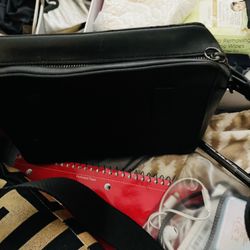 Off-White Black Leather Messenger Bag 