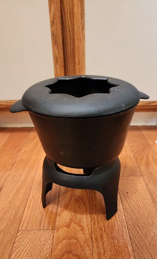 Vintage Dansk Heavy Cast Iron Fondue Set