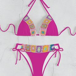 Swim Women's Beach Holiday Floral Pattern Halter Neck Sexy Bikini Set