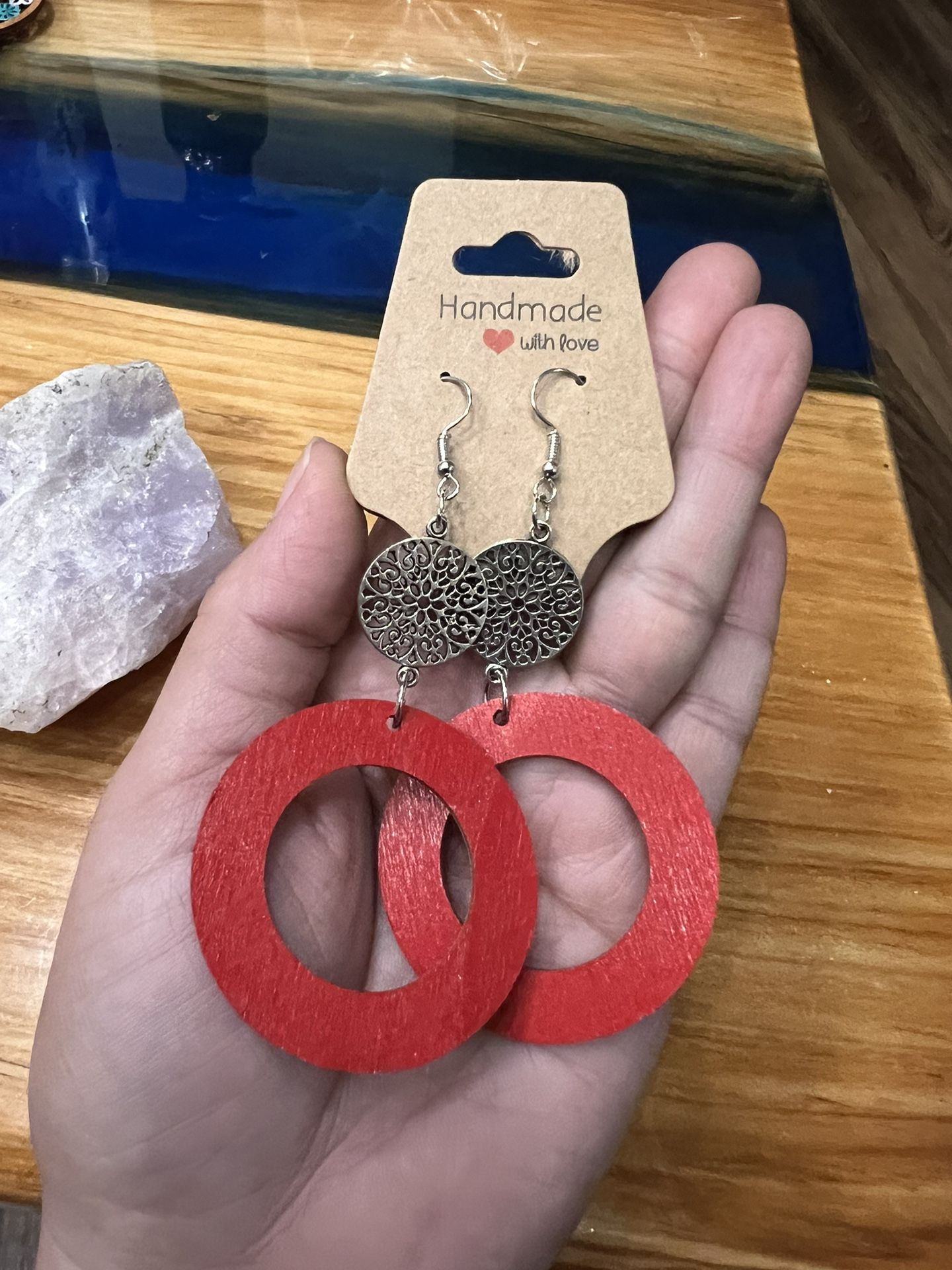 Wood And Charms Earrings 