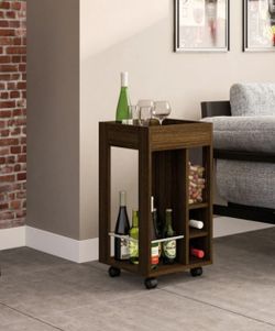 Moveable Wood Wine Rack Mini Bar