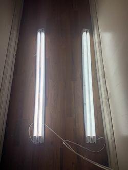 Set of 2 Dual-Tube Fluorescent Shop Lights