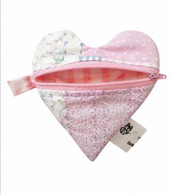 Handmade Heart Shaped Zipper Pouch Wallet