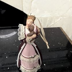 2001 Victorian Barbie with Cedric Bear Keepsake Ornament 