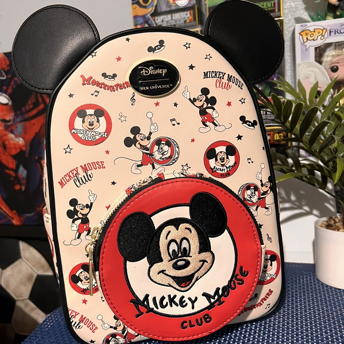 Loungefly Disney 100th Mickey Mouse Club Mini‎ Backpack Disney Loungefly Backpack Mickey Mouse Disney 100th Mickey  main image 3