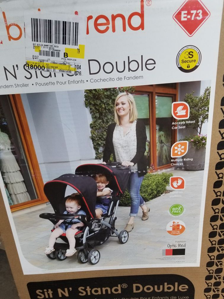 Double stroller for toddler and infants
