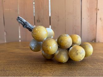 Vintage alabaster stone cluster of yellow grapes