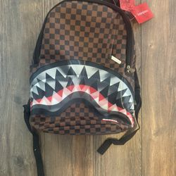 Sprayground Black/Brown Checker Limited Edition Bookbag