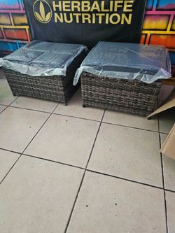 2 Wicker style chairs