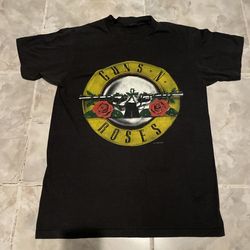 VTG 1987 Guns N Roses Was Here Double Sided Shirt Single Stitch Band Tour S/M