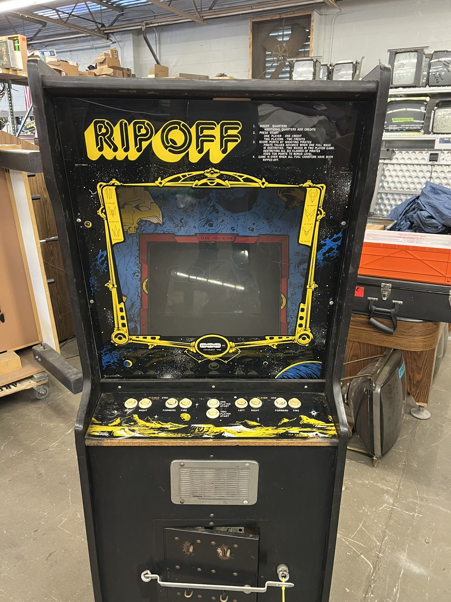 Vintage Arcade Game - Rip Off - Not Working 