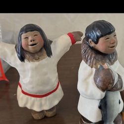 vintage ceramic figurines by Alaskan artist C. Alan Johnson,