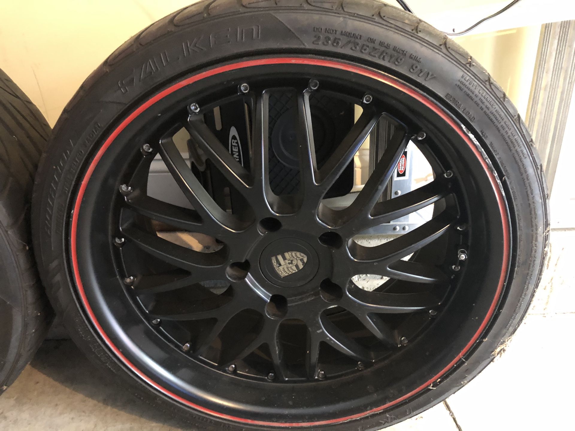 Porsche 19” Cayman or Boxter Axis Rims and Falken Rotation tires