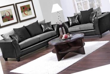 Black and gray couch and Loveseat!