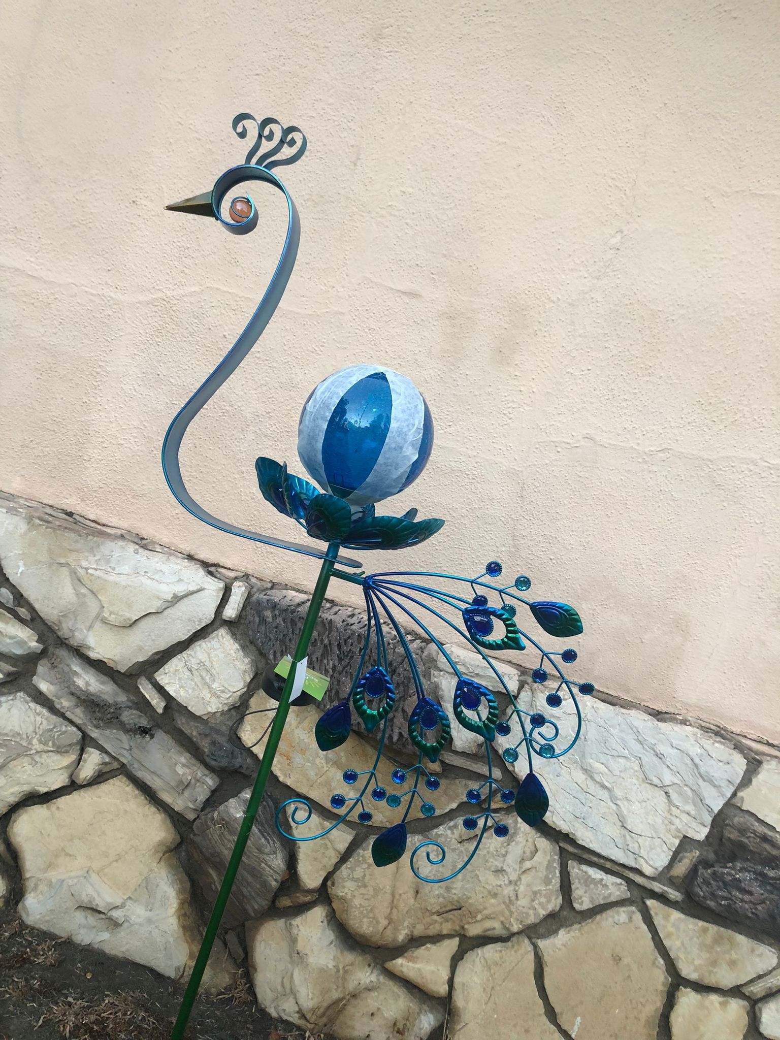 Solar Peacock Stake 58”