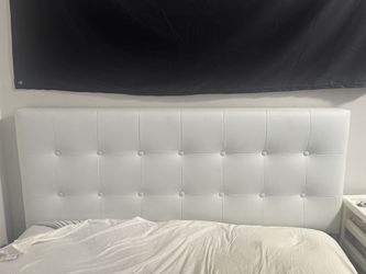 White Leather Headboard