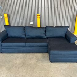 ( Free Delivery ) Bobs Dark Navy Blue Sectional Couch