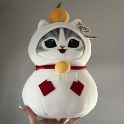 Mofusand Kagami Mochi Plush Gray Cat 13in NWT New Round 1