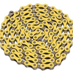 YBN Bicycle Chain In Colors 1/2X1/8X112 1/SPEED. 2- tone color scheme 