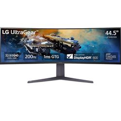LG 45GR65DC-B Ultragear Curved Gaming Monitor 45-Inch 32:9 QHD 200Hz 1ms UltraWide Display AMD FreeSync Premium Pro VESA DisplayHDR 600 HDMI 2.1 x2 DP