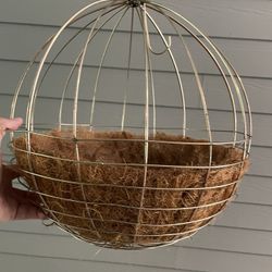 Unique Globe Planter | One Of A Kind | Copper Plated Spherical Hanging Planter | Great For Hanging Pothos, Ivy, Hoyas, Etc.