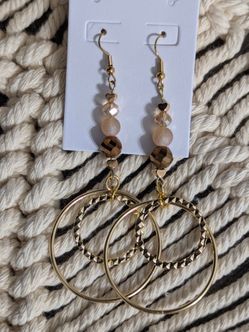 Bronze/champagne dangle earrings