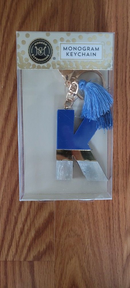 Cute monogram keychain letter K